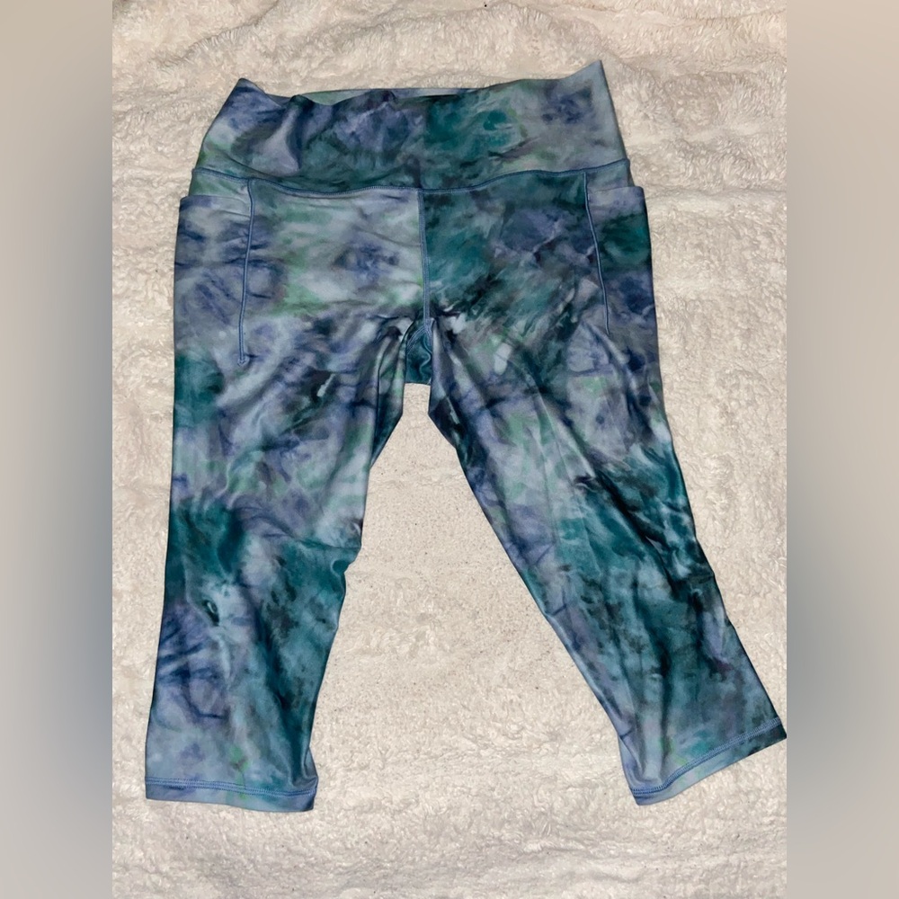 Athleta Blue-Green Tie-Dye Leggings - Picture 4 of 8